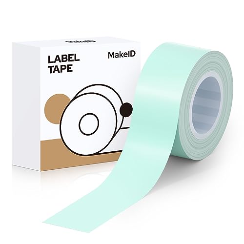 Makeid Etikettenband 16mm x 4m farbig Hitzebeständig Selbstklebend als Ersatz für Makeid L1/Q1/E1 Blaue Jade von Makeid