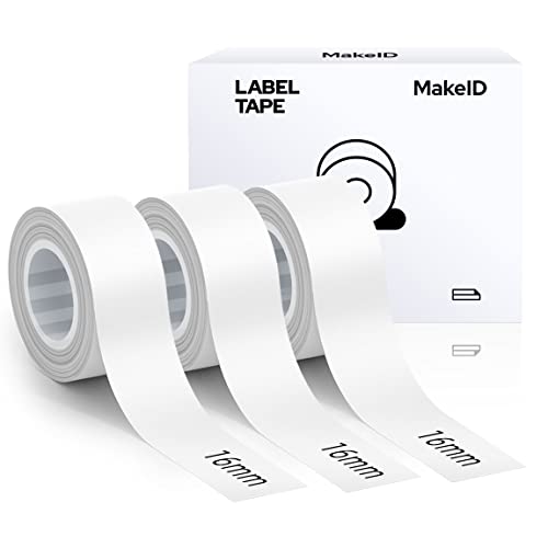 MakeID Etikettenband Kompatibel für L1/ Q1/ E1 (16mm x 4m) Selbstklebendes Kunststoff als Schriftbänder 3 x Weiß MakeID Etikettenband Kompatibel für L1/ Q1/ E1 (16mm x 4m) Selbstklebendes Kunststoff als Schriftbänder 3 x Weiß von Makeid