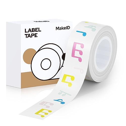 Makeid Kompatibel Etikettenband 16mm x 4m farbig Hitzebeständig Selbstklebend als Ersatz für Makeid L1/Q1/E1 Regenbogen Notizen von Makeid