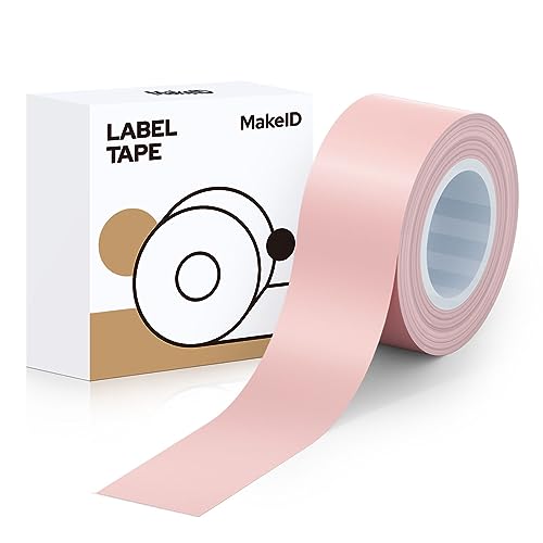 Makeid Kompatibel Etikettenband Hitzebeständig Selbstklebend als Ersatz L1/Q1/E1 Schmutziges Rosa von Makeid