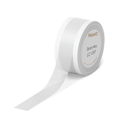 Makeid L1-C Etikettierband Nachfüllpackungen, 9mm x 4m Kontinuierliches Aufkleberband, Thermolaminierte, Wasserdichte, Selbstklebende, Passend L1-C Etikettendrucker Makeid L1-C Etikettierband Nachfüllpackungen, 9mm x 4m Kontinuierliches Aufkleberband, Thermolaminierte, Wasserdichte, Selbstklebende, Passend L1-C Etikettendrucker von Makeid