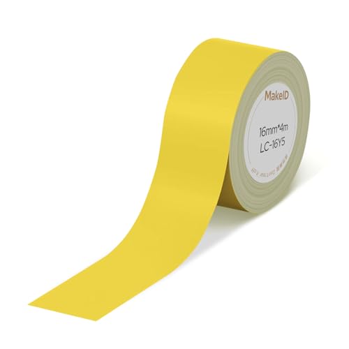 Makeid L1-C Nachfüllband für Etikettiergerät, 16 mm x 4 m, kontinuierliches laminiertes Thermoetikett, wasserdicht, selbstklebend, kompatibel mit Druckern von Makeid