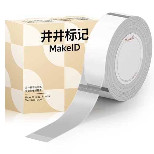 MakeID-Klebeband für S1 Pro Etikettendrucker, authentische selbstklebende Kunststoffetiketten | 15mm x 7m | 140 Stück (transparentes Etikett) von Makeid
