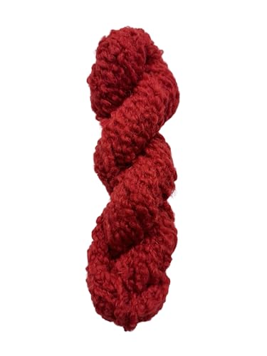 Maker's Craft Boucle Merinowolle, 100 g, 18 Meter, sehr luxuriöses und weiches Garn zum Stricken, Häkeln und Weben, DIY mit Vintage-Farben, Rot von Maker's Craft
