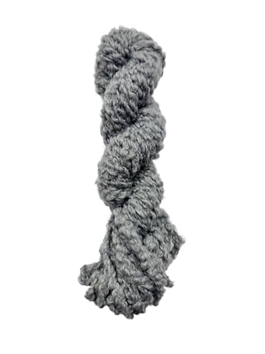 Maker's Craft Boucle Merinowolle, 100 g, 18 Meter, sehr luxuriöses und weiches Garn zum Stricken, Häkeln und Weben, DIY mit Vintage-Farben (Silbergrau) von Maker's Craft