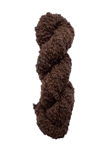 Maker's Craft Boucle Merinowolle, 100 g, 18 Meter, sehr luxuriöses und weiches Garn zum Stricken, Häkeln und Weben, DIY mit Vintage-Farben (dunkle Schokolade) von Maker's Craft