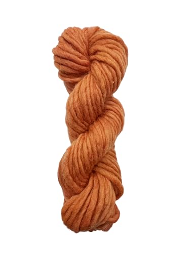 Maker's Craft Einlagiges Merino-Garn, 100 g, 22,7 m, sehr luxuriöses und weiches Garn zum Stricken, Häkeln, Weben und Weben, DIY mit Vintage-Farben (Burnt Orange) von Maker's Craft