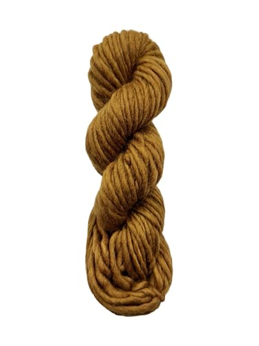 Maker's Craft Einlagiges Merinowolle, 100 g, 22,7 m, sehr luxuriöses und weiches Garn zum Stricken, Häkeln, Weben und Weben, DIY mit Vintage-Farben (Gold) von Maker's Craft