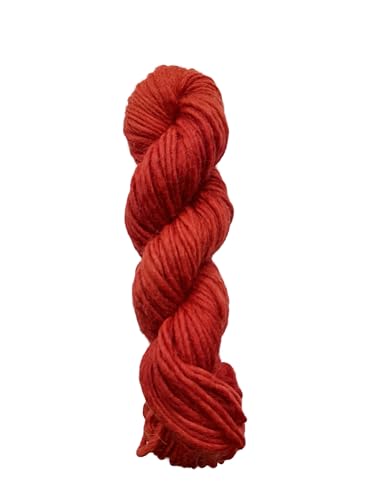 Maker's Craft Einlagiges Merinowolle, 100 g, 22,7 m, sehr luxuriöses und weiches Garn zum Stricken, Häkeln, Weben und Weben, DIY mit Vintage-Farben (rot) von Maker's Craft