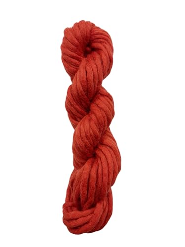 Maker's Craft Handfilz-Merinowolle, 100 g, 13,7 m, sehr luxuriöses und weiches Garn zum Stricken, Häkeln, Weben und Weben, DIY, mit Vintage-Farben, Rot von Maker's Craft