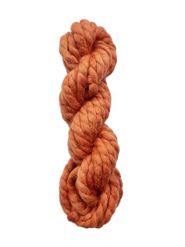 Maker's Craft Twisted Merino Super Bulky Wollgarn, 100 Gramm, sehr luxuriöses und weiches Garn zum Stricken, Häkeln, Weben und Weben, DIY mit Vintage-Farben (Burnt Orange) von Maker's Craft
