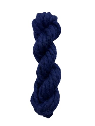 Maker's Craft Twisted Merino Super Bulky Wollgarn, 100 g, sehr luxuriöses und weiches Garn zum Stricken, Häkeln, Weben und Weben, DIY mit Vintage-Farben (Marineblau) von Maker's Craft