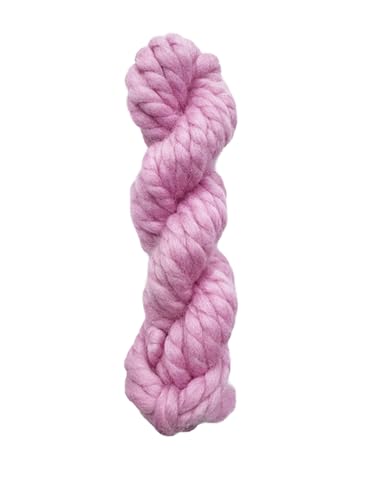 Maker's Craft Twisted Merino Super Bulky Wollgarn, 100 g, sehr luxuriöses und weiches Garn zum Stricken, Häkeln, Weben und Weben, DIY mit Vintage-Farben (Rosa) von Maker's Craft