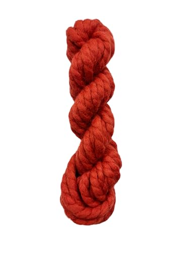 Maker's Craft Twisted Merino Super Bulky Wollgarn, 100 g, sehr luxuriöses und weiches Garn zum Stricken, Häkeln, Weben und Weben, DIY mit Vintage-Farben (rot) von Maker's Craft