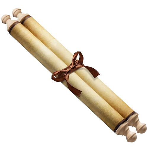 Makevivi 1 x Blanko-Papier mit Holzstäben, für freche oder schöne Listen, Schreiben, Hochzeitsgelübde, Einladungen, Liebesbrief, Cosplay-Requisite, Renaissance, 24,1 x 80 cm (Stil 3) von Makevivi
