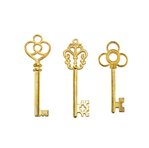Makhry Gemischte 30 Vintage Schlüssel Hochzeit Schlüssel Santa Schlüssel Weihnachts Schlüssel Alte Schlüssel für Hochzeit/Weihnachts Dekoration(Antikes Gold) von Makhry