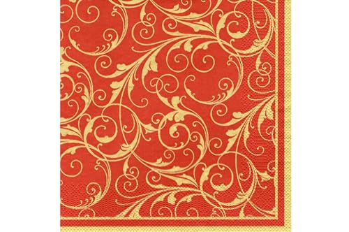 20 Servietten Goldene Ranken auf Rot, Servietten Hochzeit, Geburtstag Servietten, Geburtstag und jede andere Feier 33x33cm 20 Servietten Goldene Ranken auf Rot, Servietten Hochzeit, Geburtstag Servietten, Geburtstag und jede andere Feier 33x33cm von Maki