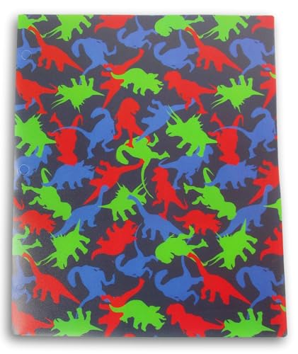 Flexibler Ordner für den Schulanfang - 3-Loch-2-Pocket Portfolio-Ordner (Dinosaurier) von Making the Grade