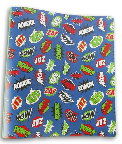 Kinder-Ringbuch mit 3 Ringen, bunt gemustert, flexibel (Superhelden-Aktionswörter) von Making the Grade