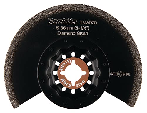 Makita B-65034 Starlock Diamant Segmentsägeblatt 85 mm TMA070, Körnung 40, für Mörtel, weiche Fliesen, für Multitool, Multifunktionswerkzeug, 1 Stück Makita B-65034 Starlock Diamant Segmentsägeblatt 85 mm TMA070, Körnung 40, für Mörtel, weiche Fliesen, für Multitool, Multifunktionswerkzeug, 1 Stück von Makita