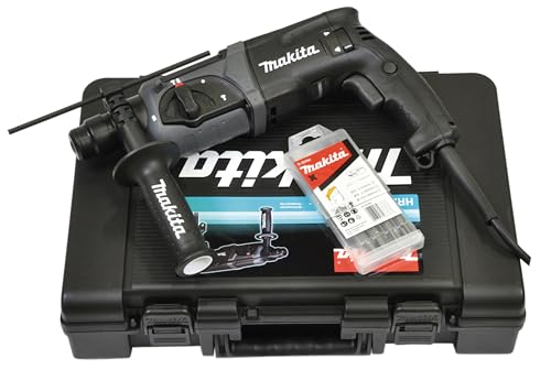 Makita HR2470BX40 Kombihammer inklusiv SDS-PLUS Bohrer-Set im Transportkoffer, 780 W, 230 V, Black Edition, inkl. SDS-PLUS Bohrerset von Makita