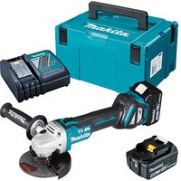 makita DGA513RTJ Akku-Winkelschleifer-Set 18,0 V, mit 2 Akkus von Makita