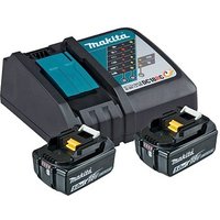 makita Werkzeugakkus mit Schnellladegerät Power Source Kit Lithium-Ionen 2x 5,0 Ah von Makita