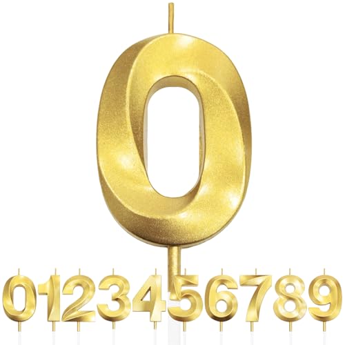 Nummer 0 Geburtstagskerze, 3D Design Gold Glitter Nummer Kerzen, Cake Topper Dekorationen, Kuchen Kerze für Geburtstagsparty, Hochzeitstag, Baby-Dusche, Party-Dekoration Nummer 0 Geburtstagskerze, 3D Design Gold Glitter Nummer Kerzen, Cake Topper Dekorationen, Kuchen Kerze für Geburtstagsparty, Hochzeitstag, Baby-Dusche, Party-Dekoration von Makoto Nobu