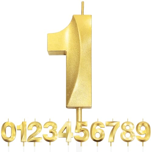 Nummer 1 Geburtstagskerze, 1. Geburtstag Kerze, 3D Design Gold Glitter Nummer Kerzen, Cake Topper Dekorationen, Kuchen Kerze für Geburtstagsparty, Hochzeitstag, Baby-Dusche, Party-Dekoration Nummer 1 Geburtstagskerze, 1. Geburtstag Kerze, 3D Design Gold Glitter Nummer Kerzen, Cake Topper Dekorationen, Kuchen Kerze für Geburtstagsparty, Hochzeitstag, Baby-Dusche, Party-Dekoration von Makoto Nobu