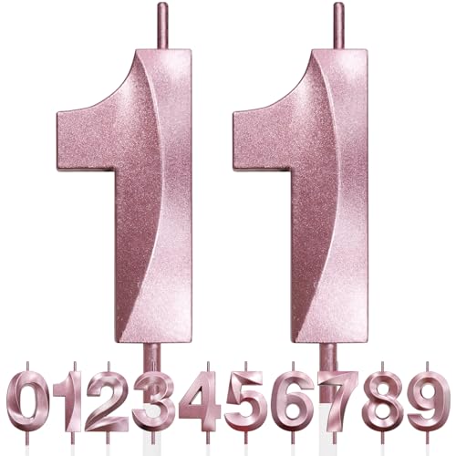 11th Geburtstagskerze, 3D Design Roségold Glitter Nummer Kerzen, Cake Topper Dekorationen, Kuchen Kerze für Geburtstagsparty, Hochzeitstag, Baby-Dusche, Party-Dekoration 11th Geburtstagskerze, 3D Design Roségold Glitter Nummer Kerzen, Cake Topper Dekorationen, Kuchen Kerze für Geburtstagsparty, Hochzeitstag, Baby-Dusche, Party-Dekoration von Makoto Nobu
