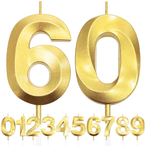 60th Geburtstagskerze, 3D Design Gold Glitter Nummer Kerzen, Cake Topper Dekorationen, Kuchen Kerze für Geburtstagsparty, Hochzeitstag, Baby-Dusche, Party-Dekoration 60th Geburtstagskerze, 3D Design Gold Glitter Nummer Kerzen, Cake Topper Dekorationen, Kuchen Kerze für Geburtstagsparty, Hochzeitstag, Baby-Dusche, Party-Dekoration von Makoto Nobu