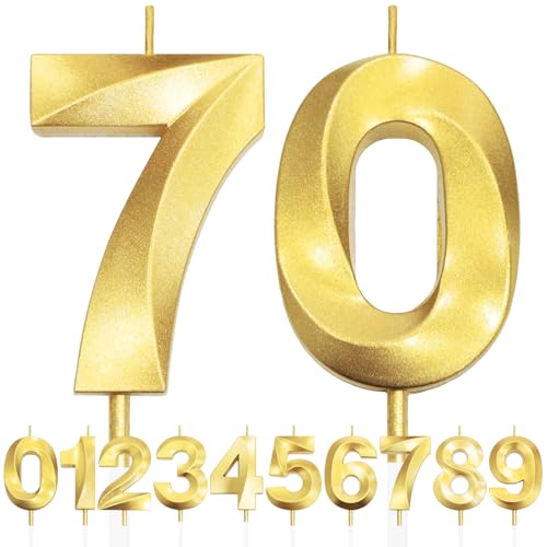 70th Geburtstagskerze, 3D Design Gold Glitter Nummer Kerzen, Cake Topper Dekorationen, Kuchen Kerze für Geburtstagsparty, Hochzeitstag, Baby-Dusche, Party-Dekoration 70th Geburtstagskerze, 3D Design Gold Glitter Nummer Kerzen, Cake Topper Dekorationen, Kuchen Kerze für Geburtstagsparty, Hochzeitstag, Baby-Dusche, Party-Dekoration von Makoto Nobu