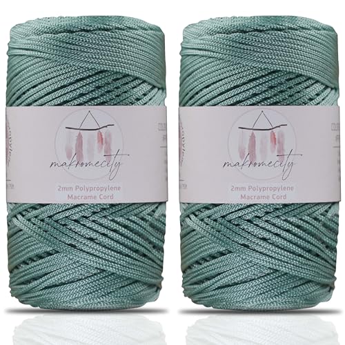 Makromecity, Makramee-Schnur aus Polyester, 2 mm x 228,6 m, 2 mm Polypropylen-Kordel für Makramee-Kunst und Handwerk, für Wandbehänge, Taschen, Unterteller, Teppich (29 Farben erhältlich) von Makromecity