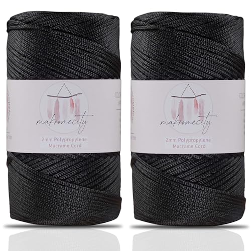 Makromecity 2 Strang Makramee Garn 2mm x 230m Premium Polyester Macrame Cord Polypropylene Yarn für Handwerk Wohndekorationen Platzteller Umhängetasche Handtasche Runner Schnullerkette 20 Farbe Makromecity 2 Strang Makramee Garn 2mm x 230m Premium Polyester Macrame Cord Polypropylene Yarn für Handwerk Wohndekorationen Platzteller Umhängetasche Handtasche Runner Schnullerkette 20 Farbe von Makromecity