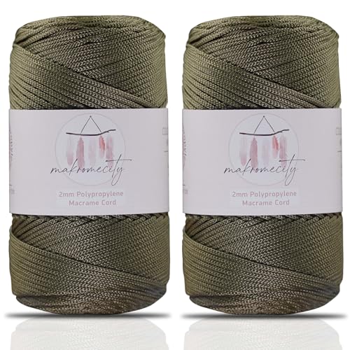 Makromecity 2 Strang Makramee Garn 2mm x 230m Premium Polyester Macrame Cord Polypropylene Yarn für Handwerk Wohndekorationen Platzteller Umhängetasche Handtasche Runner Schnullerkette 20 Farbe Makromecity 2 Strang Makramee Garn 2mm x 230m Premium Polyester Macrame Cord Polypropylene Yarn für Handwerk Wohndekorationen Platzteller Umhängetasche Handtasche Runner Schnullerkette 20 Farbe von Makromecity