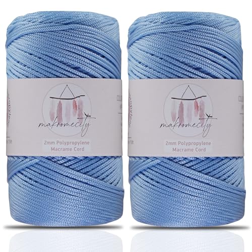 Makromecity 2 Strang Makramee Garn 2mm x 230m Premium Polyester Macrame Cord Polypropylene Yarn für Handwerk Wohndekorationen Platzteller Umhängetasche Handtasche Runner Schnullerkette 20 Farbe Makromecity 2 Strang Makramee Garn 2mm x 230m Premium Polyester Macrame Cord Polypropylene Yarn für Handwerk Wohndekorationen Platzteller Umhängetasche Handtasche Runner Schnullerkette 20 Farbe von Makromecity