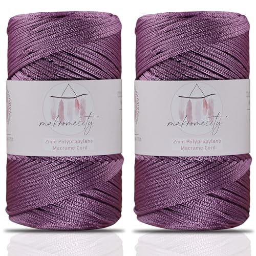 Makromecity 2 Strang Makramee Garn 2mm x 230m Premium Polyester Macrame Cord Polypropylene Yarn für Handwerk Wohndekorationen Platzteller Umhängetasche Handtasche Runner Schnullerkette 20 Farbe Makromecity 2 Strang Makramee Garn 2mm x 230m Premium Polyester Macrame Cord Polypropylene Yarn für Handwerk Wohndekorationen Platzteller Umhängetasche Handtasche Runner Schnullerkette 20 Farbe von Makromecity