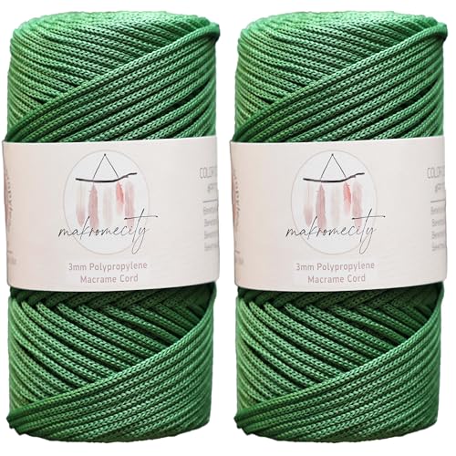 Makromecity 2 Strang Makramee Garn 3mm x 120m Benetton Grün Premium Polyester Makramee Schnur Polypropylene Basteln für Wandbehänge Umhängetasche Handtasche Runner Schnullerkette Platzteller Makromecity 2 Strang Makramee Garn 3mm x 120m Benetton Grün Premium Polyester Makramee Schnur Polypropylene Basteln für Wandbehänge Umhängetasche Handtasche Runner Schnullerkette Platzteller von Makromecity