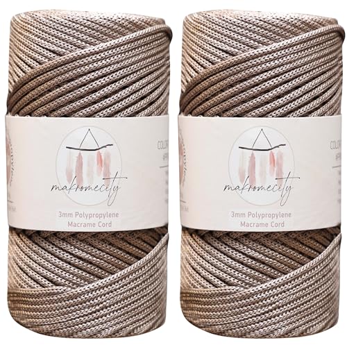 Makromecity 2 Strang Makramee Garn 3mm x 120m Nerz Premium Polyester Makramee Schnur Polypropylene Basteln für Wandbehänge Umhängetasche Handtasche Runner Schnullerkette Platzteller Makromecity 2 Strang Makramee Garn 3mm x 120m Nerz Premium Polyester Makramee Schnur Polypropylene Basteln für Wandbehänge Umhängetasche Handtasche Runner Schnullerkette Platzteller von Makromecity