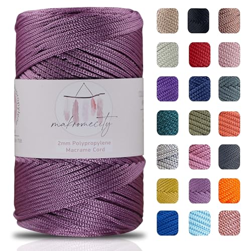 Makromecity Makramee Garn 2mm x 230m Premium Polyester Macrame Cord Polypropylene Yarn für Handwerk Wohndekorationen Platzteller Umhängetasche Handtasche Runner Schnullerkette 20 Farbe Makromecity Makramee Garn 2mm x 230m Premium Polyester Macrame Cord Polypropylene Yarn für Handwerk Wohndekorationen Platzteller Umhängetasche Handtasche Runner Schnullerkette 20 Farbe von Makromecity