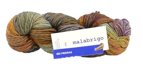 Malabrigo Wolle Twist, Merinowolle Garn handgefärbt, Dicke Häkelwolle, Strickgarn, 100g (Piedras) von Malabrigo