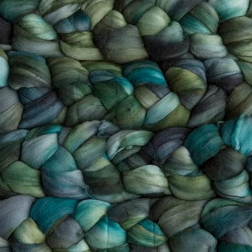 Spinnfasern Kammzug handgefärbt Wolle zum spinnen, Malabrigo Nube, Spinnband Märchenwolle Filzwolle Merino, 113g, filzen, weben (Aguas) von Malabrigo