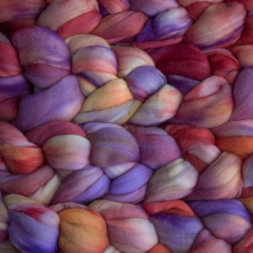 Spinnfasern Kammzug handgefärbt Wolle zum spinnen, Malabrigo Nube, Spinnband Märchenwolle Filzwolle Merino, 113g, filzen, weben (Archangel) von Malabrigo