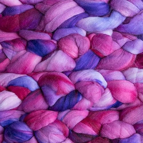 Spinnfasern Kammzug handgefärbt Wolle zum spinnen, Malabrigo Nube, Spinnband Märchenwolle Filzwolle Merino, 113g, filzen, weben (Baya Electrica) von Malabrigo
