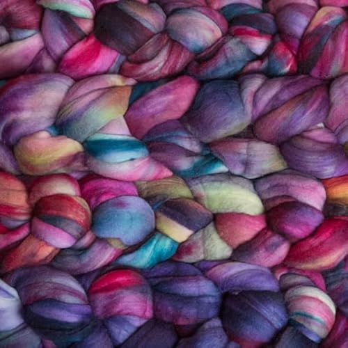 Spinnfasern Kammzug handgefärbt Wolle zum spinnen, Malabrigo Nube, Spinnband Märchenwolle Filzwolle Merino, 113g, filzen, weben (Boreal) von Malabrigo