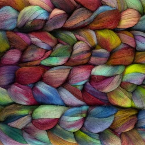 Spinnfasern Kammzug handgefärbt Wolle zum spinnen, Malabrigo Nube, Spinnband Märchenwolle Filzwolle Merino, 113g, filzen, weben (Camaleon) von Malabrigo