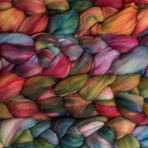 Spinnfasern Kammzug handgefärbt Wolle zum spinnen, Malabrigo Nube, Spinnband Märchenwolle Filzwolle Merino, 113g, filzen, weben (Diana) von Malabrigo