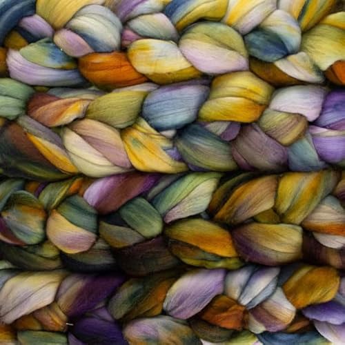 Spinnfasern Kammzug handgefärbt Wolle zum spinnen, Malabrigo Nube, Spinnband Märchenwolle Filzwolle Merino, 113g, filzen, weben (Mandragora) von Malabrigo