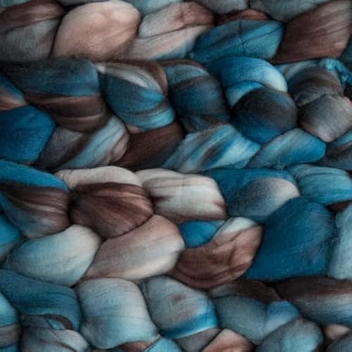 Spinnfasern Kammzug handgefärbt Wolle zum spinnen, Malabrigo Nube, Spinnband Märchenwolle Filzwolle Merino, 113g, filzen, weben (Persia) von Malabrigo