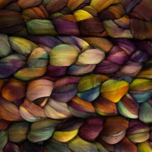 Spinnfasern Kammzug handgefärbt Wolle zum spinnen, Malabrigo Nube, Spinnband Märchenwolle Filzwolle Merino, 113g, filzen, weben (Petrichor) von Malabrigo